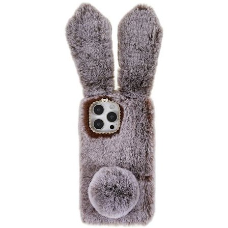 Fluffy Rabbit iPhone 14 Pro skal - Brun
