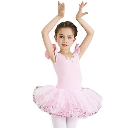 Balletkjoler til små piger, trikot med skørt, balletdanserkjole