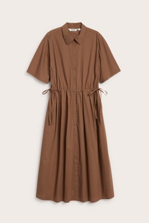 Kappahl | Skjortekjole med snøring Brun S | Brun