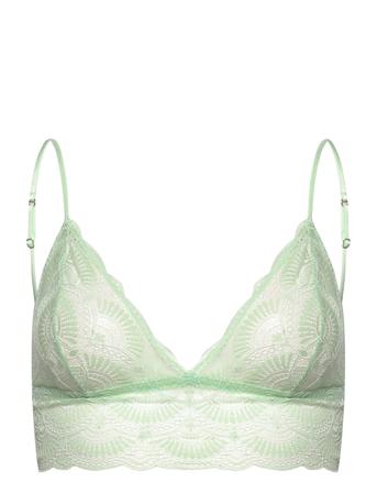Morning Dew Lace Bralette Top Lingerie Bras & Tops Soft Bras Triangle Bras Grön Understatement Underwear