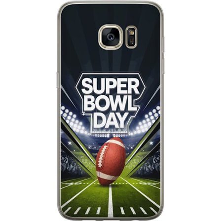 Yhteensopiva Puhelinkuori Samsung Galaxy S7 edge Super Bowl Day juliste, jossa amerikkalainen jalkapallo valaistuksella varustetulla areenalla dramaat