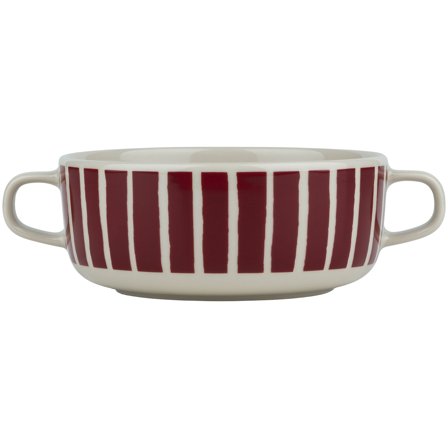 Marimekko Piccolo kulho kahvoilla 5 dl, viininpunainen/valkoinen