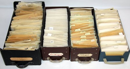 Danmark - Samling af stålstiksmærker i 4 kartotekskasser - Stemplet