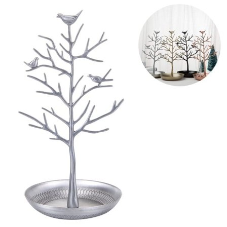 Fugle Smykkestativ Kædestativ Træ Armbåndsstativ Smykker Sølv