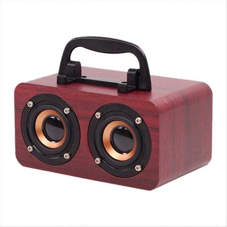 Trähögtalare Bluetooth 5.0 Dubbelkanal Stereo med FM-radio, A