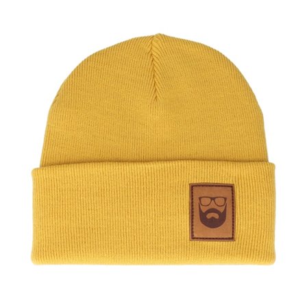Bearded Man - Yellow - cuff - Beanie - Logo Patch Mustard Beanie - Hatstore