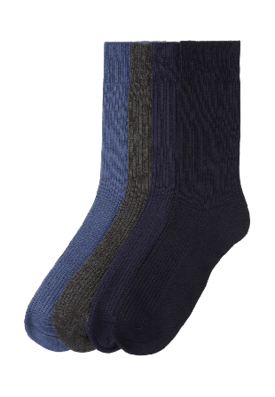 NORVIE Ribbade strumpor, 4-pack Strumpor Blå 41-45