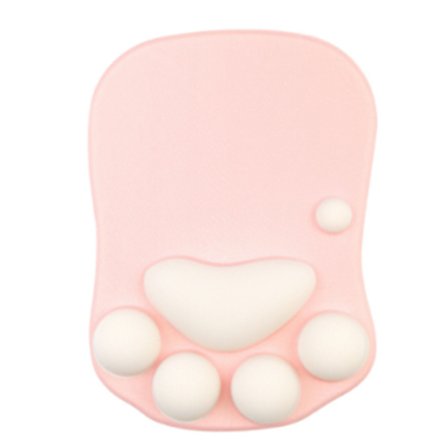 Ergonomisk blød musemåtte med skridsikker base, sødt katteklo-design, komfortabel og støjsvag til brug i hjemmekontoret, holdbar og nem at rengøre