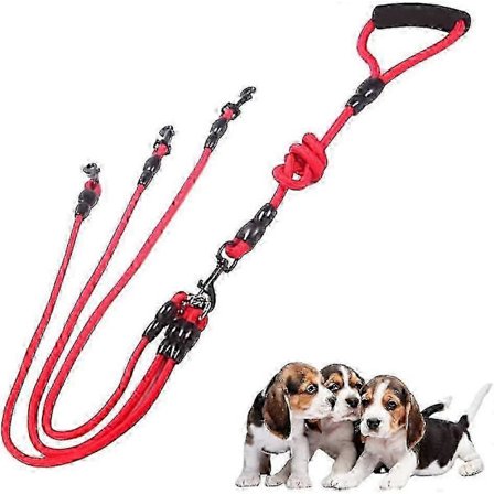 3-i-1 Hundesnor, Aftagelig Hundesnor, Med Justerbar Aftagelig Kobling, 3-vejs Snor, Tripel Justerbar Nylon Hundesnor, Til En, To, Tre Hunde P