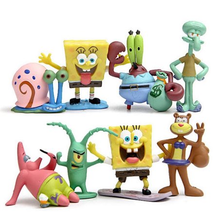 8 SvampeBob Firkant Model Blind Box Legetøj Kage Dekoration Gave Figurer