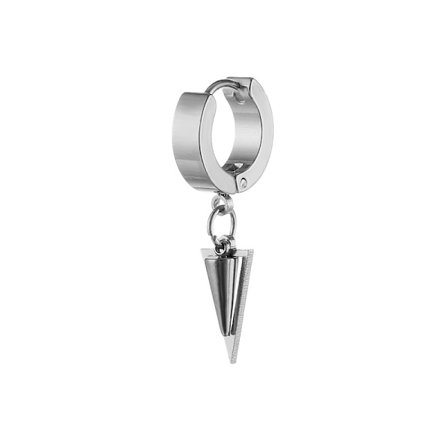Piercing Örhänge Tjock Ring med Triangulärt Hänge Silver