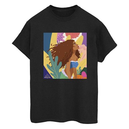 Den lilla sjöjungfrun Dam/Flickor Färgstark Bomulls Boyfriend T-shirt