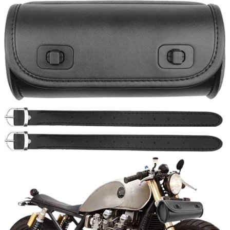 Motorsykkel Gaffelveske, Vanntett PU Lær Motorsykkel Gaffelveske, Motorsykkel Styreveske Motorsykkel Frontveske for Motorsykkel Svart Se Svart