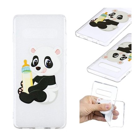 Samsung Galaxy S10 Plus fodral med mönster - Panda med Flaska