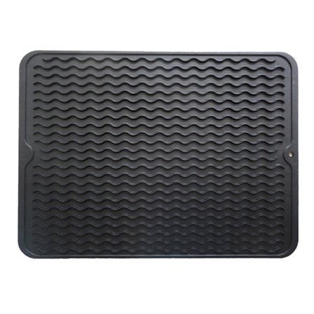 Opvaskemåtte til køkkenbordplade, silikone afløbsmåtte med hurtigtørrende teknologi, varmebestandig måtte skridsikker afløbsbakke til vask og