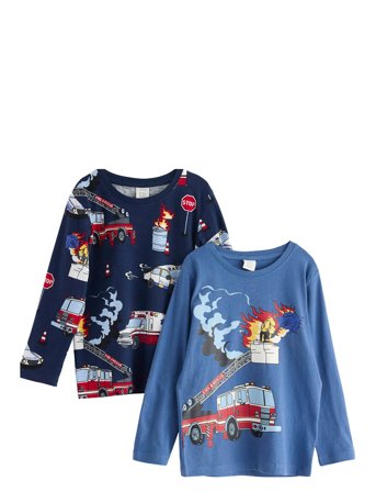 Lindex Top Ls Trucks 2 Pack - Blue - 116