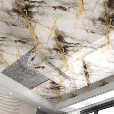 PVC Loftplader, Selvklæbende Loftpaneler, Dekorative Loftpaneler, Letvægtige men Holdbare, Nemme at Rengøre