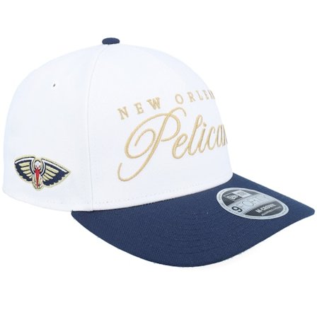 New Era - NBA White adjustable Czapka Z Daszkiem - New Orleans Pelicans NBA Draft 9FORTY M-Crown White/Navy A-Frame Adjustable @ Hatstore