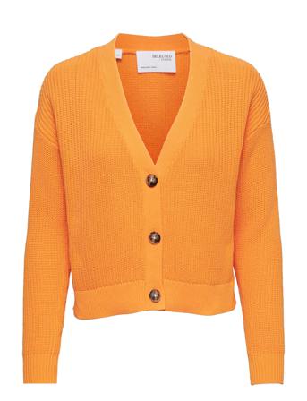 Slfsinna Ls Knit Cardigan B Orange Selected Femme