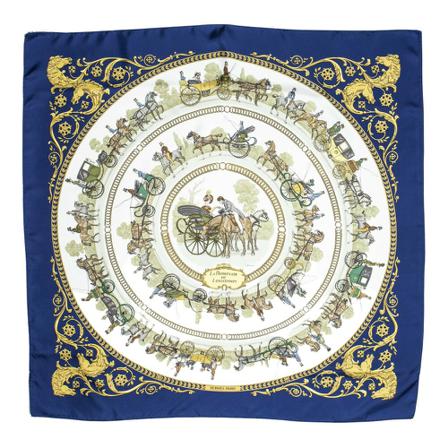 Hermès Vintage, Pre-owned Scarf Blauw, Dames, Maat:ONE Size