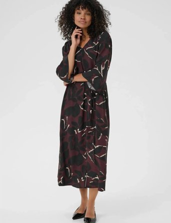 Kaffe Kamille Dress - Burgundy - 40