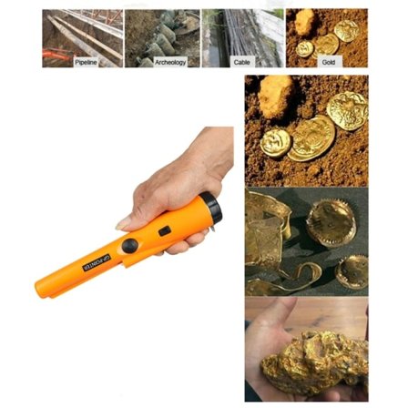 Håndholdt Sonden Metall Gulldetektor Vibrasjonsalarm Pin Pointer Oransje