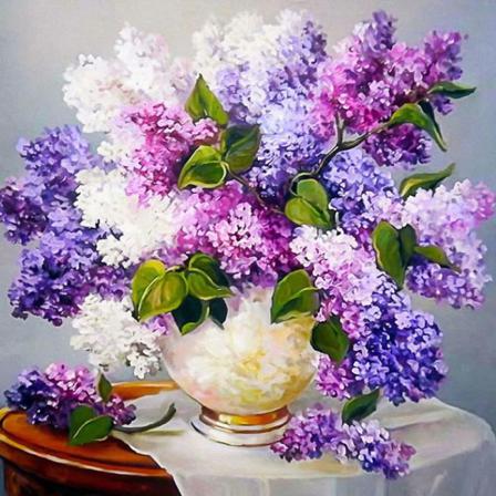 Full 5d Diy Diamond Painting Cross Stitch Lilac Rhinestones Brod Som På Bilden 1 20x20cm