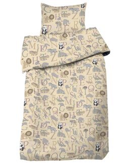 Sengetøj ABC 2-delt til tremmeseng Gul