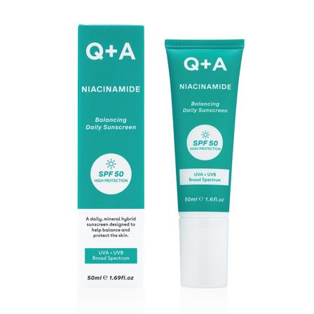 Q+A Niacinamide Balancing Daily Sunscreen SPF 50, 50 ml