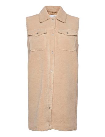 Slfjany Long Teddy Vest W Beige Selected Femme