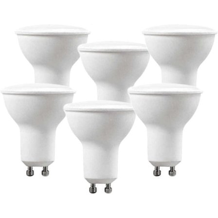 GU10 5W 220V 400 Lumen LED-lampa, 120 graders vinkel, Opal Diffuser, 6000k (X6, Kallvit) [Energiklass A++]