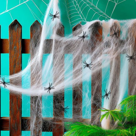 Vitt Spindelnät med Spindlar 200g