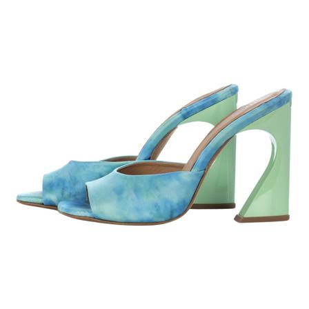 Toral Luna Printed Blue Satin Sandaler grön, Dam, Dam, Storlek: 41 EU