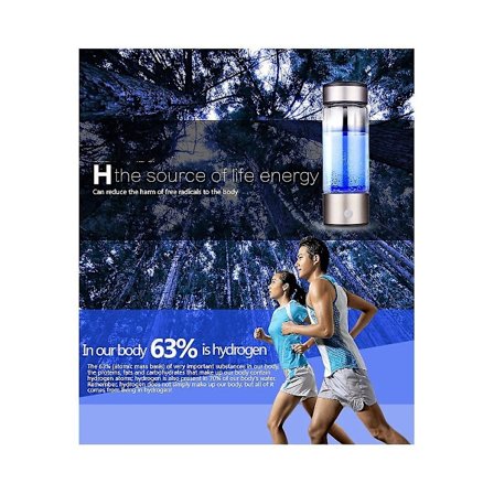 Titanium Bærbar Hydrogen Vannkopp Vann Ioniser/Generator Super Antioksidant eller pH Hydrogen