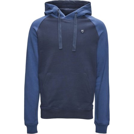 Knowledge Cotton Apparel Men's Elm Block Hood Sweat With Kangaroo Pocket Men long-sleeved sweaters Blue M