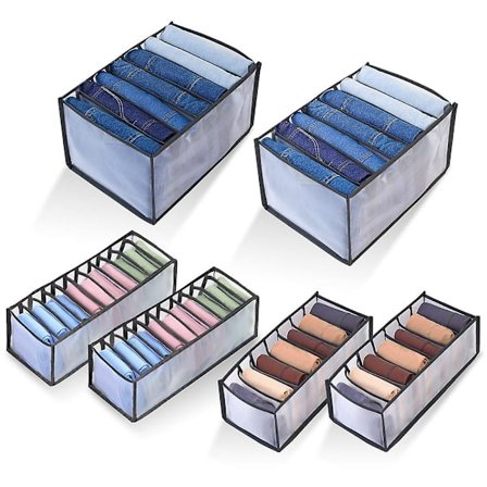 6 stk Vaskbare Garderobe Klær Organizer, Vaskbar Klær Organizer For Foldet Klær, Klær (2 +4