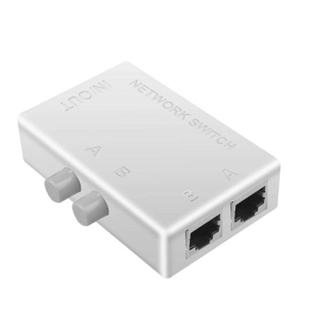 RJ45 Nätverk Switch 2 Port LAN Ethernet Nätverksbox Switch RJ45 Splitter Dubbel 2-vägs Port Manuell Sh