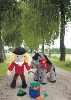 Hekleoppskrift Rytter og hest med tilbehør - Järbo