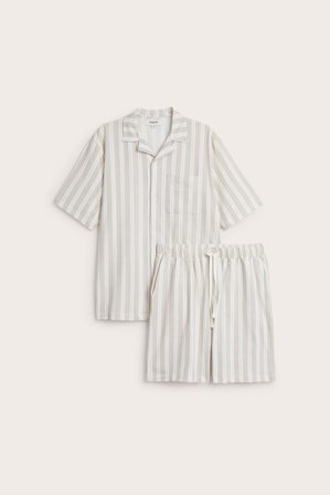 Kappahl | Randigt pyjamasset | Beige