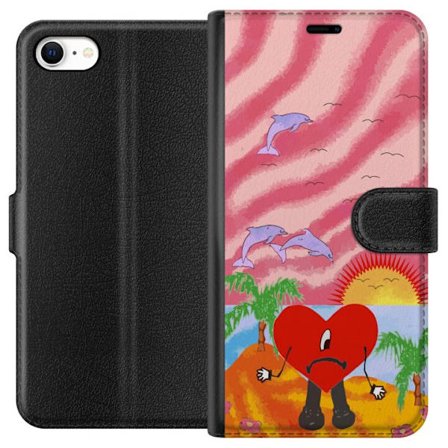 Kompatibelt Lommeboketui til Apple iPhone 6s Bad Bunny i en fargerik quiltet jakke med hjertemønster og solbriller i moderne gatestil