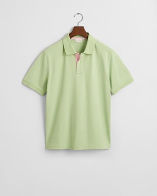GANT - Piquéskjorte med kontrastdetaljer til herre apple green