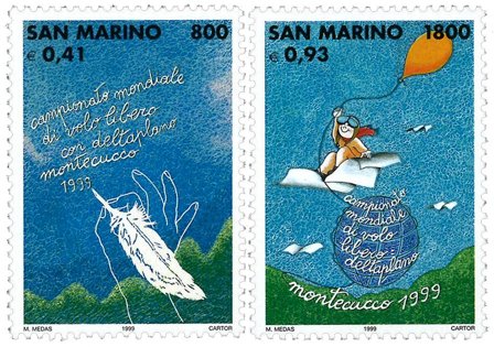 San Marino - International svæveflyvning konkurrence - Postfrisk sæt 2v