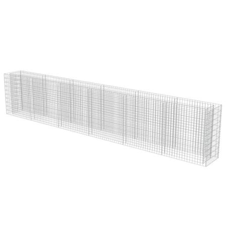 Vidaxl Planteringsgabion Upphöjd Galvaniserat Stål 540x50x100 Cm Silver