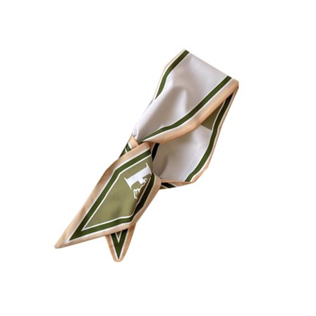 Silke tørklæde pandebånd retro bundet hestehale bue bånd hårbånd feminine tilbehør olivengrøn