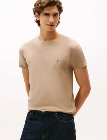 Tommy Hilfiger Stretch Slim Fit Tee - Beige - S