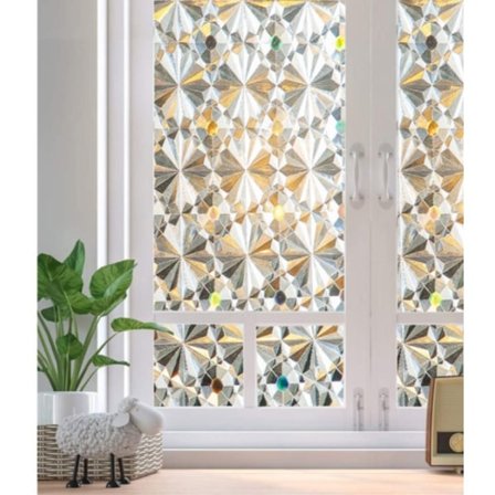 45 * 200cm laser imitation diamant effekt elektrostatisk klæbemiddel