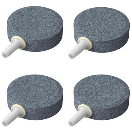 Akvarium 4 CM Luftsten Skiva Bubbel Diffuser Frigörare för Luftpumpar Akvarier Hinkar Små Dammar och DWC Reservoarer, 4-pack