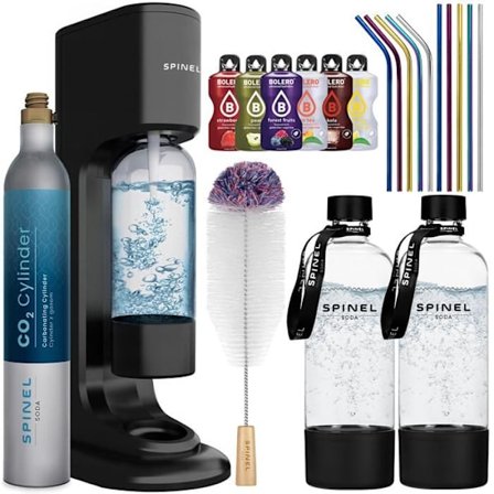 Sodastream - Spinel - BubbleON - Komplett kit med tillbehör - 60L kolsyrat vatten - Kompakt och mobil