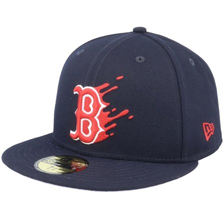 New Era - MLB Blå fitted Caps - Boston Red Sox M 59FIFTY Splatter Navy Fitted @ Hatstore