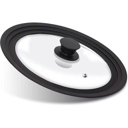Universellt lock för kastruller, stekpannor och grytor - Härdat glas täckt med värmebeständig silikonkant passar 24 cm, 26 cm och 28 cm